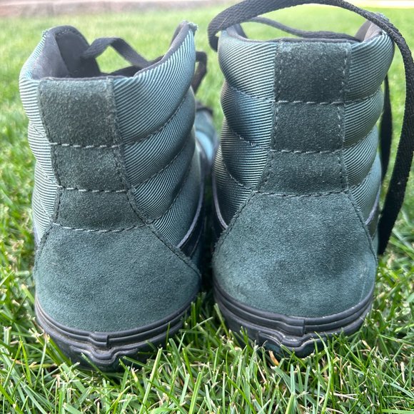 Mens 9.5 Vans High Top Green Suede Black Gum - Picture 4 of 13